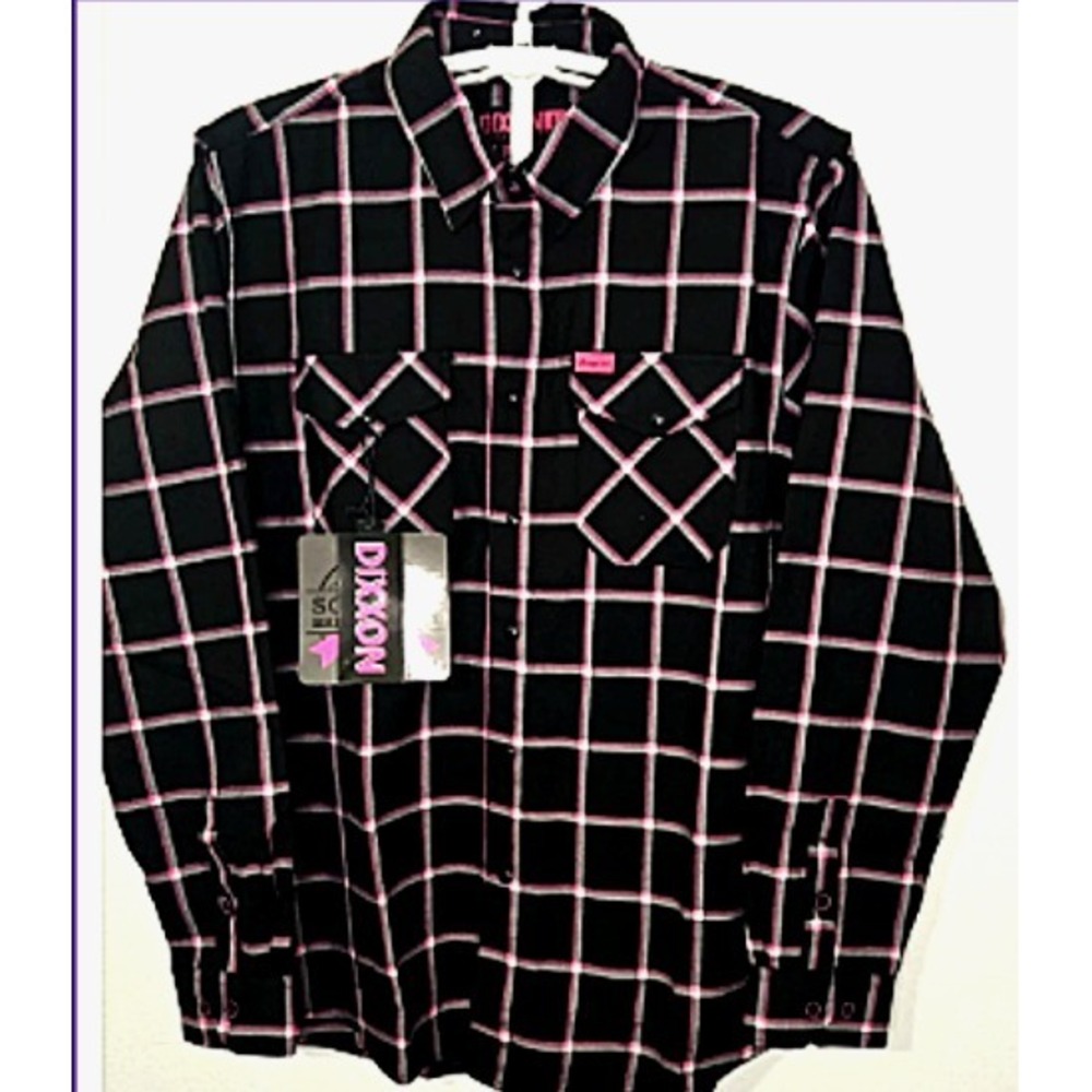 Dixxon Electric Snap‑On Shirt + Blanket BCA LS M Black Pink Gray Collab 2021 NWT